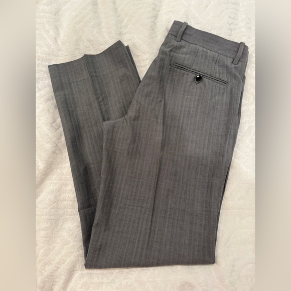 Theory Mens Gray Stripe Wool Pants size 33x33 Flat Front Jace s/durant trousers - Picture 1 of 8